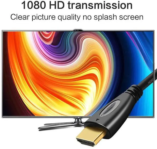 Alt view image 5 of 6 - HDMI-Compatible Cable Video Cables Gold Plated 1.4 4K 1080P 3D Cable for HDTV Splitter Switcher (Color : Black, Size : 1.5m)