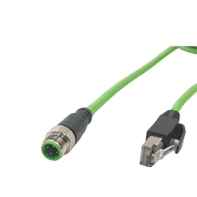 Alt view image 2 of 3 - M12 to RJ45 Connector Network RJ45 Connector Straight Bent 4Pin 8Core A/D/X Sensor High Flexibility Shielded Network Cable(8 core,5M,D)