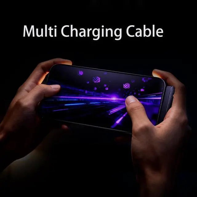 Alt view image 4 of 7 - 2-in-1 Invisible Holder Charger Cable with Stand - 2026 New 240w Fast Charging Cord with Built-in Phone Stand - Multi Charging Cable for Gaming, Office, Car Travel (05)