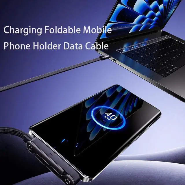 Alt view image 7 of 7 - 2-in-1 Invisible Holder Charger Cable with Stand - 2026 New 240w Fast Charging Cord with Built-in Phone Stand - Multi Charging Cable for Gaming, Office, Car Travel (05)