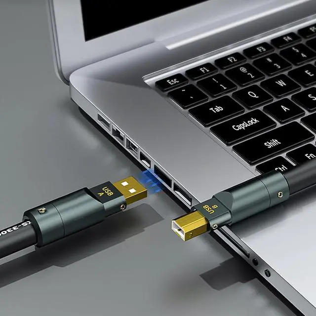 Alt view image 5 of 7 - High End USB A to USB B Cable 6N Single Crystal Coppered Cored Advanced Shielding Technology Clear