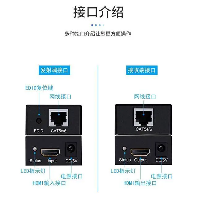 Alt view image 5 of 6 - HDMI Network Extender 60 Meters 1080P Single Network Cable Extension HDMI Signal Extender