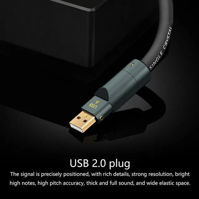 Alt view image 7 of 7 - High End USB A to USB B Cable 6N Single Crystal Coppered Cored Advanced Shielding Technology Clear