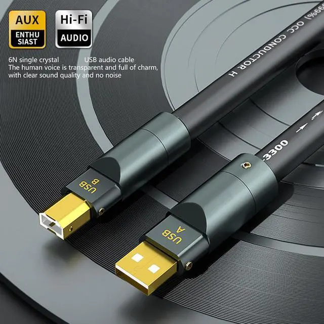 Alt view image 2 of 7 - High End USB A to USB B Cable 6N Single Crystal Coppered Cored Advanced Shielding Technology Clear