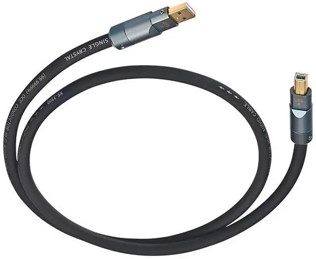 Main image of High End USB A to USB B Cable 6N Single Crystal Coppered Cored Advanced Shielding Technology Clear
