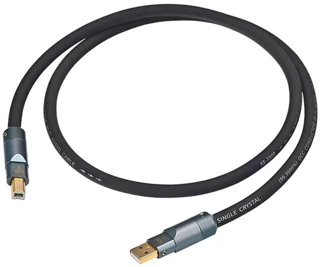 Alt view image 3 of 7 - High End USB A to USB B Cable 6N Single Crystal Coppered Cored Advanced Shielding Technology Clear
