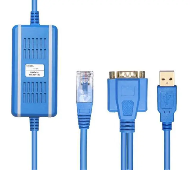 Alt view image 3 of 6 - 1747-UIC Compatible USB Interface A-B SLC Series PLC Programming Communication Cable USB-1747PIC RS232/DH-485 Interface (Blue)
