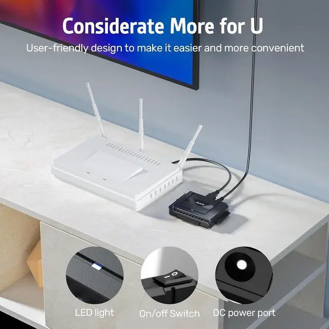 Alt view image 3 of 7 - SATA to USB 3.0 Adapter - External Hard Drive Reader Recovery Converter for Universal 2.5" 3.5" HDD SSD Optical Drive, 2.5/3.5 Inch SATA IDE Hard Drive Adapter Transfer Kit Included Power 12V 2A