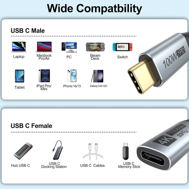 Alt view image 7 of 7 - USB Cable USB Male to Female Extension Cable (6 Feet, 5-Pack)