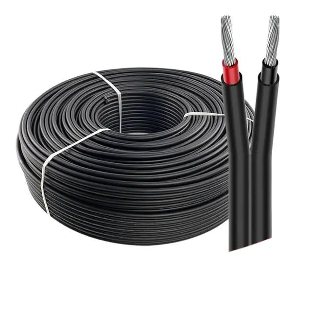 Alt view image 3 of 7 - 30 Meters Twin Core 2x4/2x6MM2 Solar Cable Black 2 Pins PV Wire Copper Conductor XLPE Jacket Photovoltaic Tinned Copper(2X4MM2)