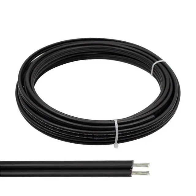 Alt view image 5 of 7 - 30 Meters Twin Core 2x4/2x6MM2 Solar Cable Black 2 Pins PV Wire Copper Conductor XLPE Jacket Photovoltaic Tinned Copper(2X4MM2)