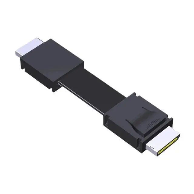 Alt view image 2 of 4 - SFF-8611 Male to Male FFC Oculink Extension Cable PCI-E 4.0 X4 64Gbs External GPU Dock for Graphics Card PC Server OCuLink SFF86(25cm,F9912)