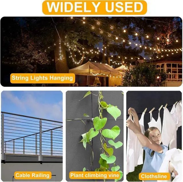Alt view image 7 of 7 - Upgraded 32.8Ft/98.4Ft Fitness Pulley Cable, 30% Thickened & Smoother PU Coating, Universal Steel Cable Replacement for LAT Pulley Machine, Home Gym Accessories (1/4"/ 6mm Thick)