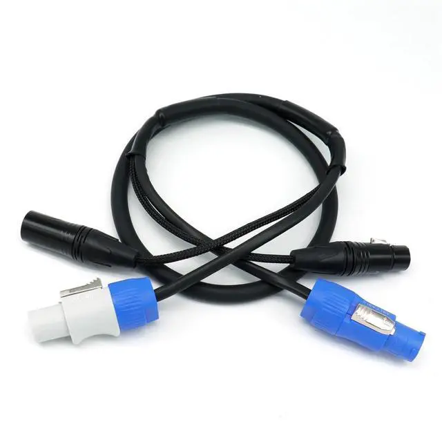 Alt view image 2 of 5 - 1-5 Meter Mobile DJ AC Power and DMX 3-Pin XLR Combination Cable, PowerCON in/Out Audio Signal Control Line(3 Meter)