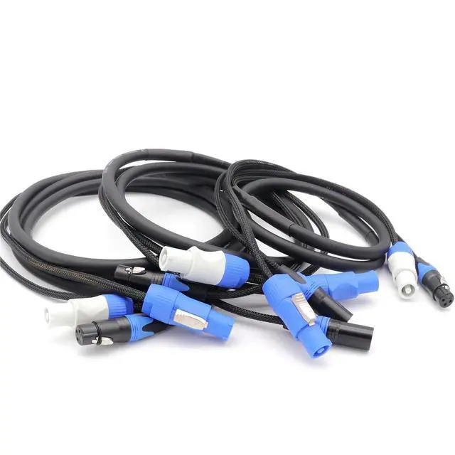 Alt view image 3 of 5 - 1-5 Meter Mobile DJ AC Power and DMX 3-Pin XLR Combination Cable, PowerCON in/Out Audio Signal Control Line(3 Meter)