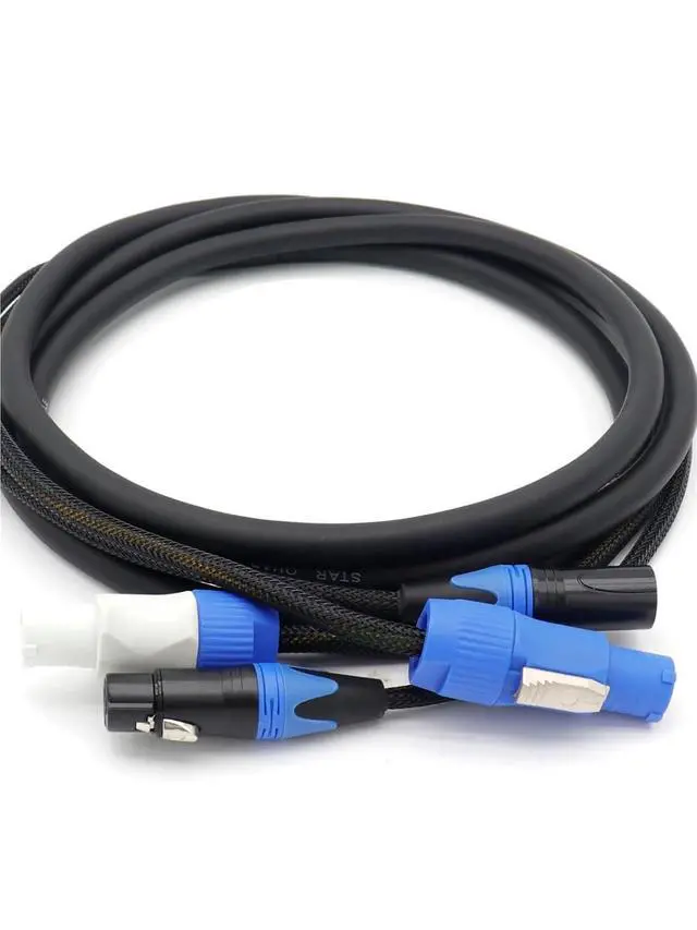 Alt view image 4 of 5 - 1-5 Meter Mobile DJ AC Power and DMX 3-Pin XLR Combination Cable, PowerCON in/Out Audio Signal Control Line(3 Meter)