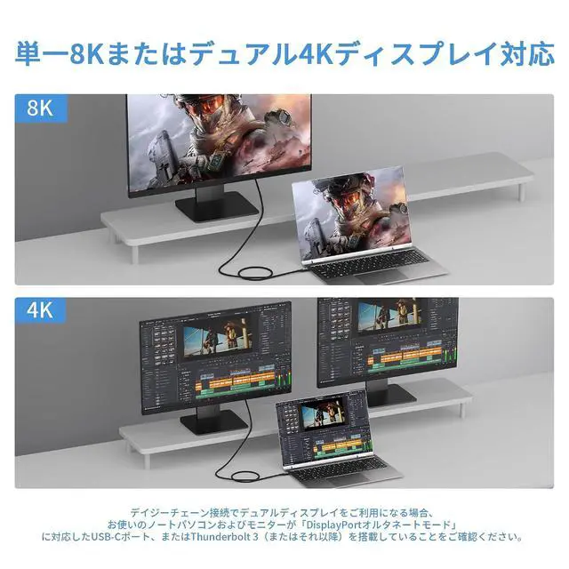 Alt view image 3 of 7 - USB-C to USB-C Cable Supporting USB4 & Thunderbolt 4 40Gbps Data Transfer, 240W Fast Charging, 8K Video for Laptop, Tablet, Docking Station,Monitor,SSD 10ft/3m