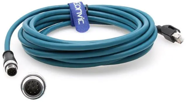 Main image of M12 to RJ45 Industrial Ethernet 8 Pin A Code Sensor Connector Gigabit Ethernet Cat-6 High Flexible Shielded Cable for Cognex Industrial Camera (5M, Blue)