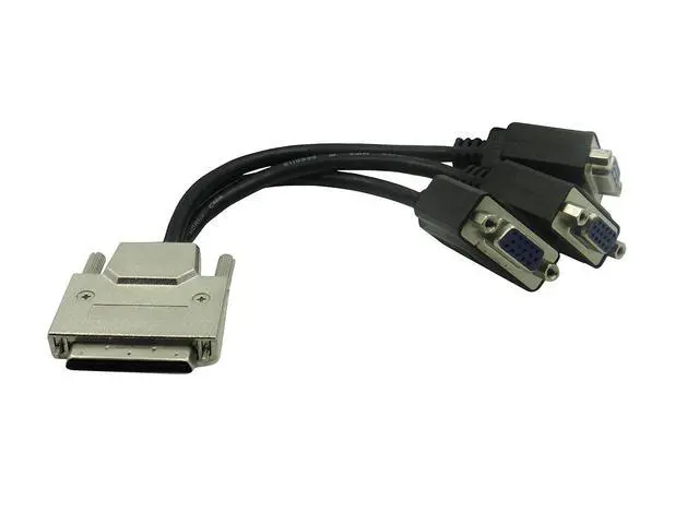 Alt view image 2 of 7 - VHDCI Breakout Cable&Adapter-VHDCI(SCSI 68Pin) M to 3-Port VGA Female Splitter Breakout Cable for NVIDIA and VisionTek Graphics Cards