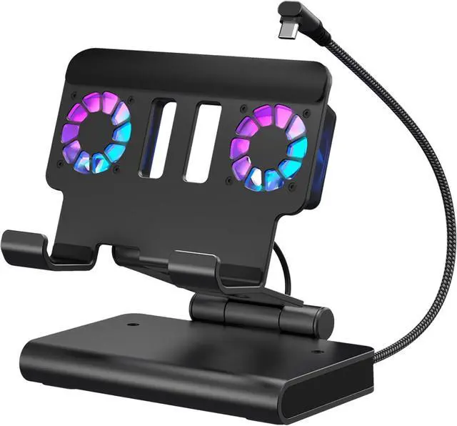 Main image of Docking Station Stand for ROG Ally X for Steam Deck, for MSI Claw, for Legion Go with Dual Fans, 4K 144Hz HDMI 2.1 100W PD USB 3.2 Gigabit Ethernet Adjustable Stand (with Lights)