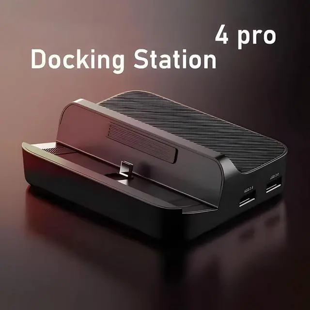 Alt view image 2 of 7 - Docking Station for Pocket 5 Game Consoles with 4K and Gigabit Ethernet Multifunctional Expansion Hub Black