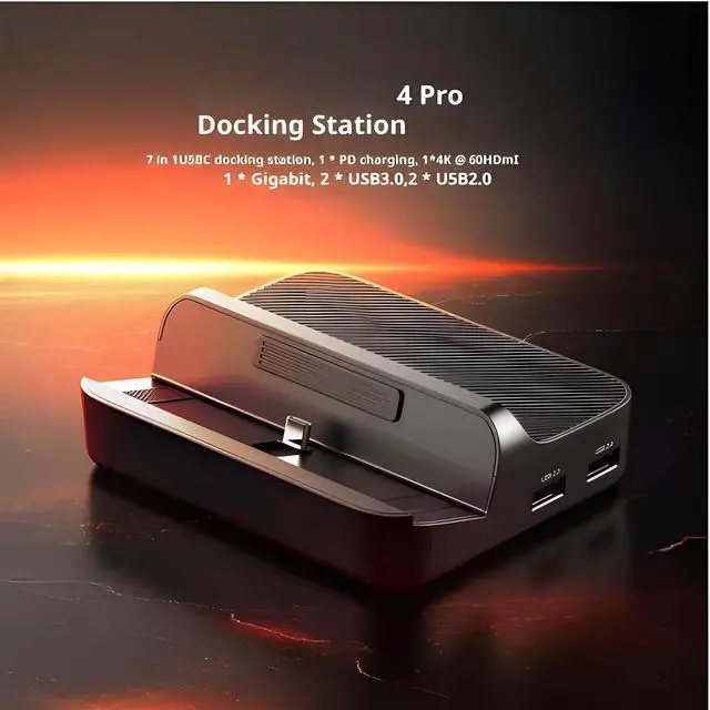 Alt view image 5 of 7 - Docking Station for Pocket 5 Game Consoles with 4K and Gigabit Ethernet Multifunctional Expansion Hub Black