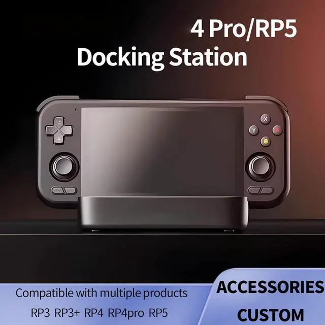 Alt view image 7 of 7 - Docking Station for Pocket 5 Game Consoles with 4K and Gigabit Ethernet Multifunctional Expansion Hub Black
