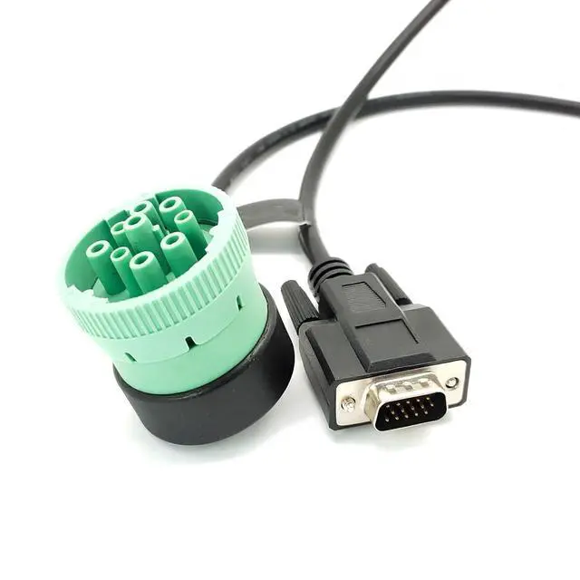Alt view image 2 of 3 - DB15 Male to 9 Pin Male Right Angled J1939 Type 2 Connector 1Meter