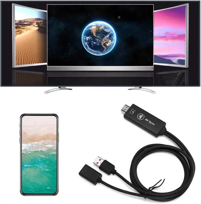 Alt view image 6 of 7 - VBESTLIFE Mobile Phone to TV Cable 1080P USB Type C to HDMI Adapter, Screen Mirroring Cable for Phone, TV, Projector, Monitor
