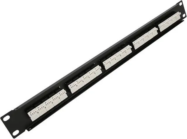 Alt view image 7 of 7 - Gavigain 25 Port Blank Keystone 1U Patch Panel, RJ11 Through Coupler 19" Metal Rackmount Housing with Back Bar for Cat5, Cat5e, Cat6 Cabling