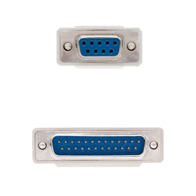 Alt view image 3 of 3 - Blendend Null Modem Serial Cable with DB9 Female to DB25 Male connectors, 1.8 m Length, Ideal for Data Connections Between Devices.