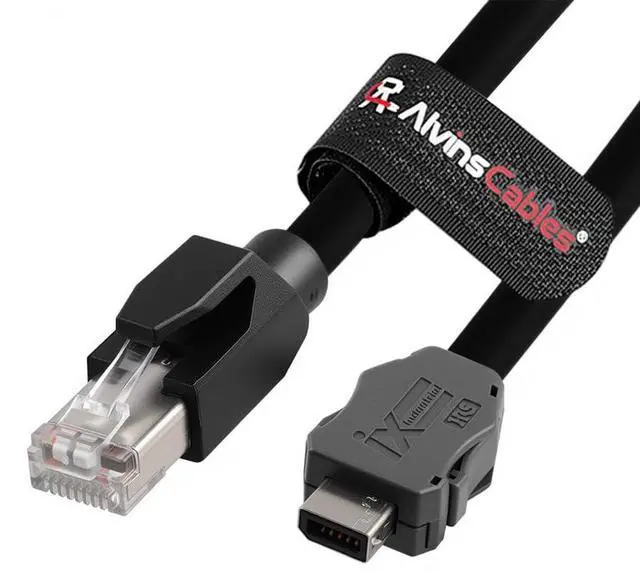 Main image of Alvin's Cables IX Industrial to RJ45 Cat6A Ethernet Cable, IX30G-A-10S-CV(7.0) A Key to RJ45 Male, High Flex Drag-Chain Cable for PLC Machine Vision Industrial Automation Sensor PoE 3m|9.8ft