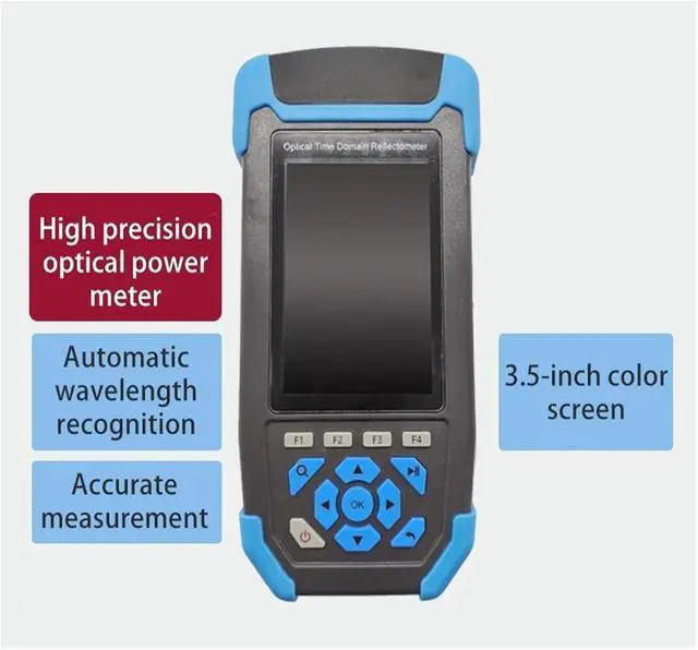Alt view image 2 of 6 - OTDR Fiber Optic Tester, Fiber Optic Tester Reflectometer 1310 1550nm 64km 9in1 Mini Optic Tester Touch Screen With OPM OLS VFL RJ45 Connector