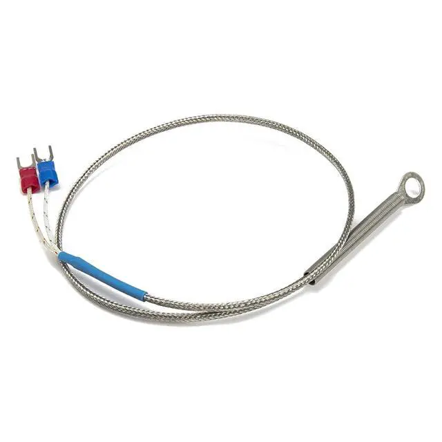 Alt view image 2 of 4 - 1pc FTARR01 K E Type 0.5m Metal screening Cable 5mm 6mm 8mm 10mm 14mm Diameter Hole Ring Head thermocouple Temperature Sensor(E 6mm Hole)