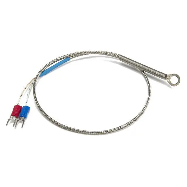 Alt view image 3 of 4 - 1pc FTARR01 K E Type 0.5m Metal screening Cable 5mm 6mm 8mm 10mm 14mm Diameter Hole Ring Head thermocouple Temperature Sensor(E 6mm Hole)