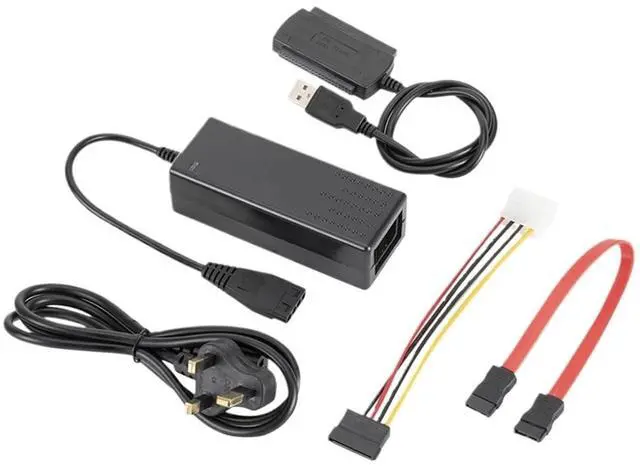 Main image of SATA to USB 2 SATA IDE Adapter Cable PATA IDE to USB Converter for 2.5 3.5 Inch SSD HDD with AC Adapter Support OS(UK)