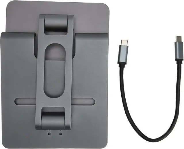 Alt view image 7 of 7 - 10 in 1 Magnetic Stand with Docking Station, Support 4K HD Screen Projection, No Latency, Multi Purpose, Plug and Play Without Drivers, Foldable Portable Aluminum Body(Grey)