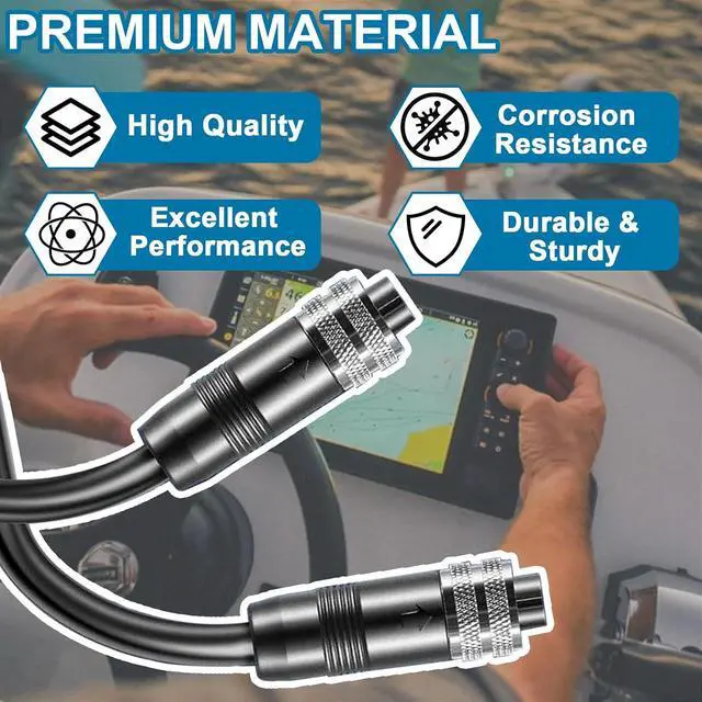 Alt view image 5 of 7 - 720073-2 AS EC 10E Boat Ethernet Cable 10 Feet Replace for Humminbird, Fit for SOLIX, Helix G2N, Helix G1, Onix, ION, 1100, 900, 800, 700 Series