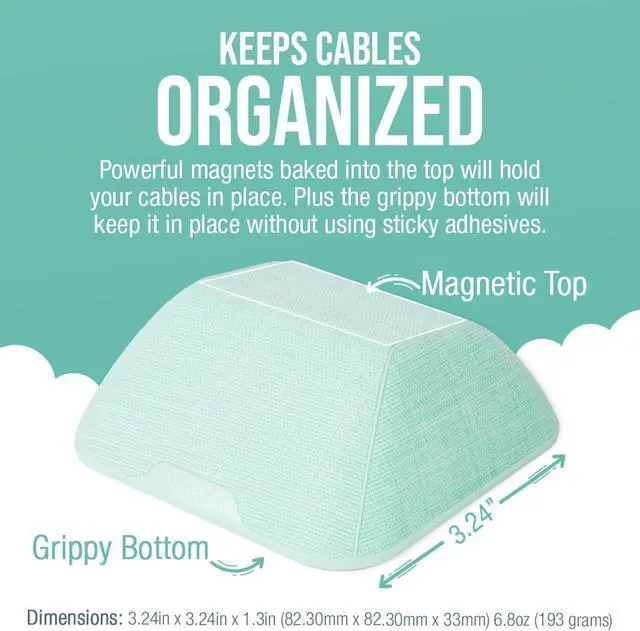 Alt view image 2 of 7 - Smartish Cable Wrangler and Charger Bundle - Cable Wrangler Organizer with 2-in-1 USB-C to USB-C/Lightning Cable Fast Charger 100W - Teal Me More