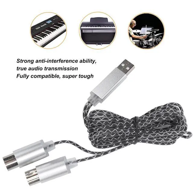 Alt view image 4 of 7 - MIDI Cable Transfer USB TPE Sheath Electronic Piano Editing Connection Line Music Synthesizer Compatible