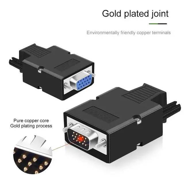 Alt view image 3 of 6 - 1PC VGA 3+9 Solderless Connector 15Pin 3+6 Breakout Terminal Joint Weld-Free DB15 3-Row Male Female Computer Monitor Projector(3 9 Female Screw)