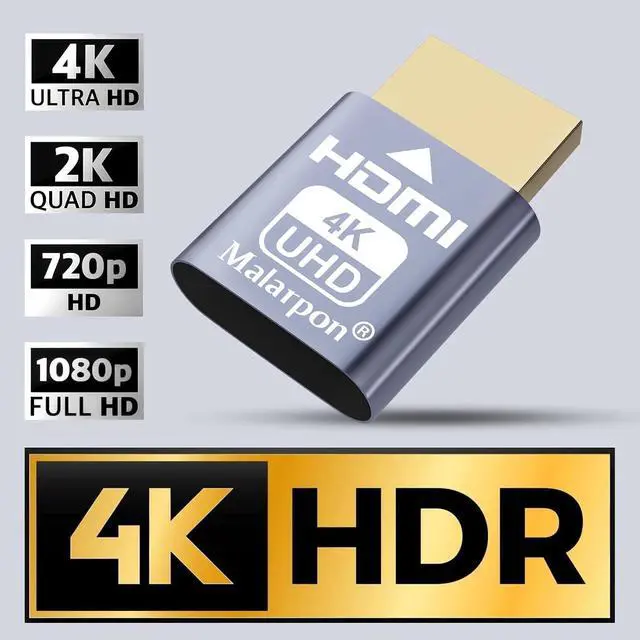 Alt view image 6 of 7 - HDMI Dummy Plug fit-Headless Display Emulator DDC EDID Headless Ghos with Windows Mac OSX Linux Great for Graphics Acceleration Support 3840x2160@60Hz 6P