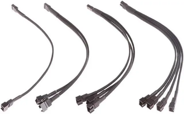 Alt view image 3 of 6 - 1 Fan Distributor Cable 4-pin Adapter Cable 1 to 1 2 3 4 Computer CPU Fan Distributor PC Extension Power Cord Accessories(1 to 4)