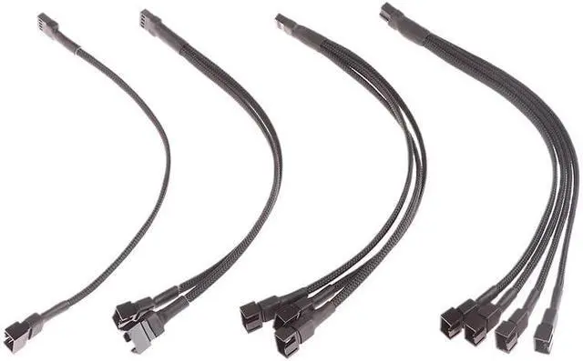 Alt view image 5 of 6 - 1 Fan Distributor Cable 4-pin Adapter Cable 1 to 1 2 3 4 Computer CPU Fan Distributor PC Extension Power Cord Accessories(1 to 4)