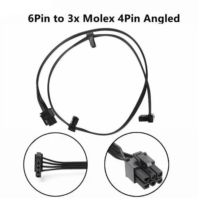 Alt view image 2 of 4 - RM Gold PSU, Type 3 Modular Power Cable for RM1000 RM850 RM750 RM650 RM550 RM450, 6+2 PCIe & CPU, SATA & PATA, 24Pin(3 MOL Angled)