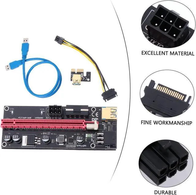 Alt view image 4 of 7 - Mobestech 3sets Pcie Riser Card to Adapter for Graphics Cards Connectors High-Speed Pci Extension Cable Compatible Systems and Stable Design