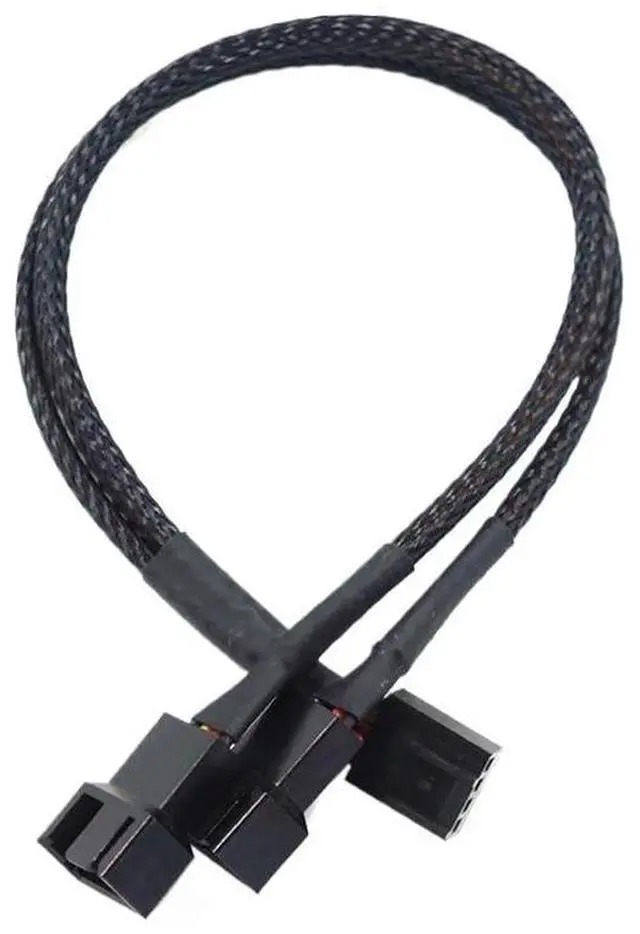 Main image of Black Boot 27cm Extension Cable Connector Pwm Extension Cable New 4-Pin Pwm Fan Cable 1 to 4/3/2/1 Way Splitter(1 in 2)