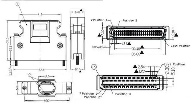 Alt view image 3 of 5 - SM-14P/20P/26P/36P 50 Pin Encoder Servo Drive Plug Plugins 1394-6P/6E Connectors High Density Gold Plated Solder Joint(SM-20P,5pcs)