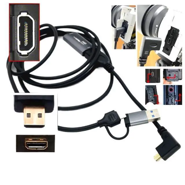 Main image of 2in1 USB to MI NI HDMI-Compatible Video Capture Card Live Streaming Cable(2m Micro 2)