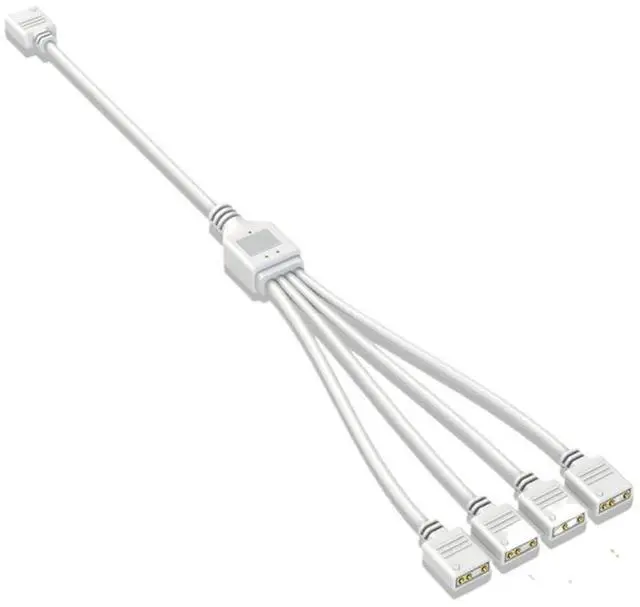 Alt view image 2 of 7 - ARGB Splitter 5V 3 Pin All Mainboard ARGB Extension Cable 1 to 2/3/4(White 1 to 3)